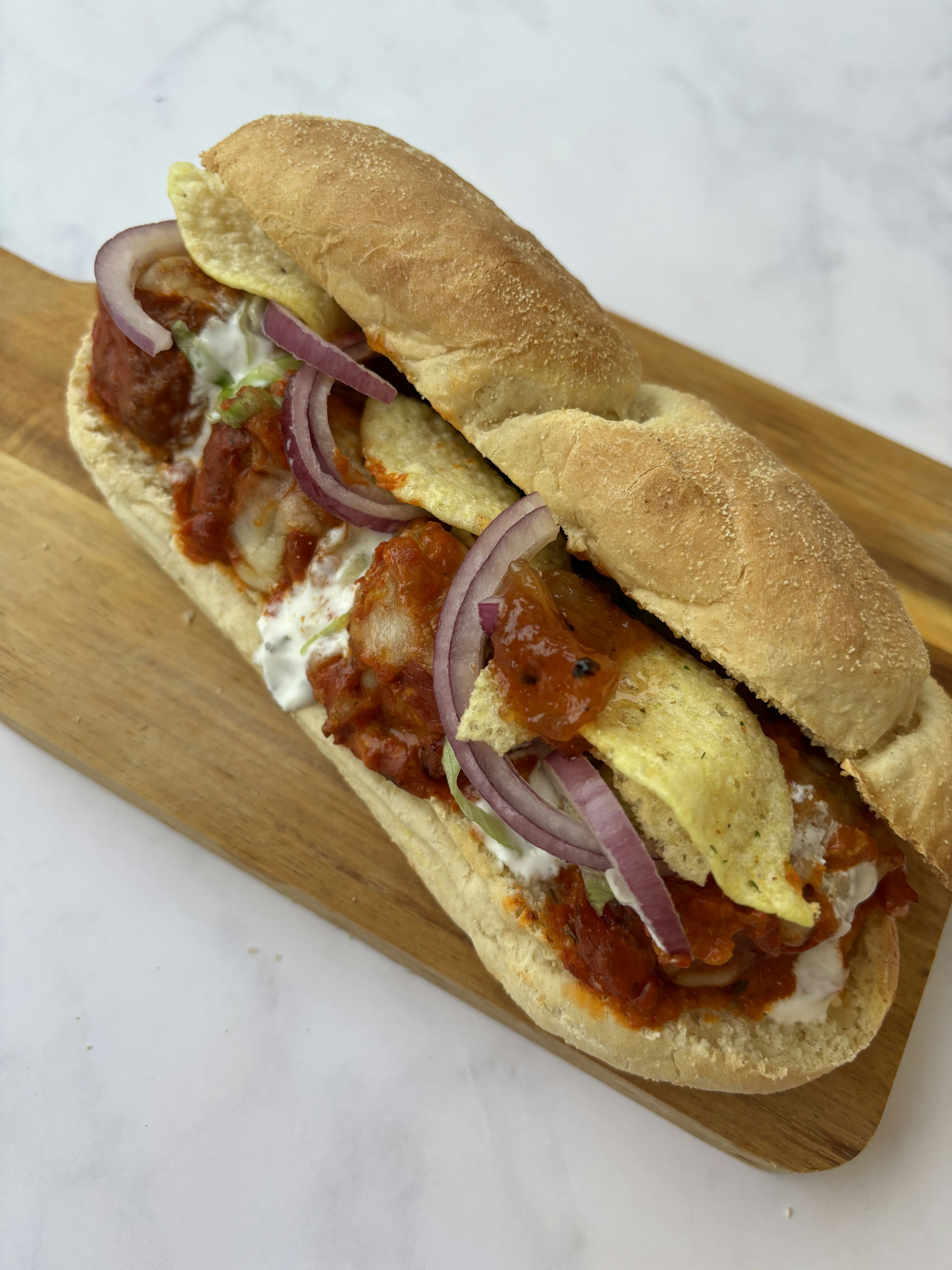 Chicken tikka meatball subs