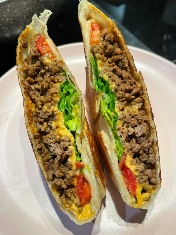 Toasted burger wrap