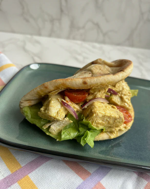 Coronation chicken flatbreads