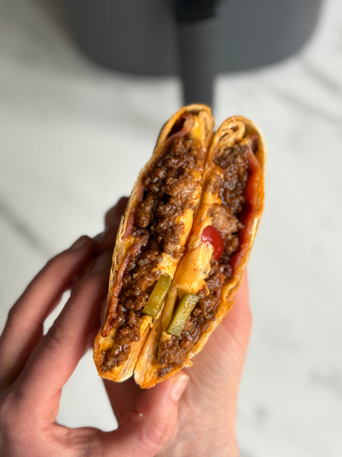 Bbq cheeseburger wrap
