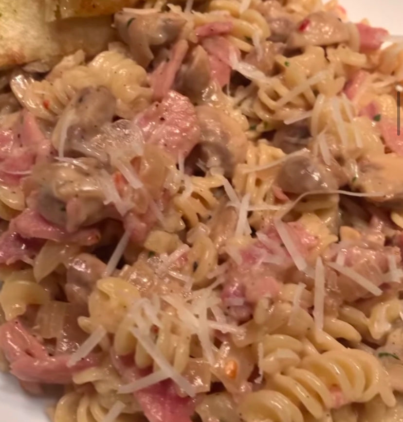Bacon & mushroom pasta