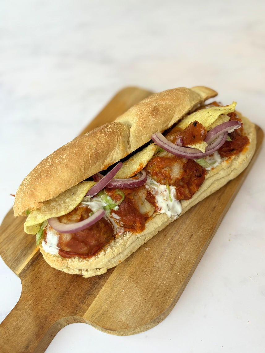 Chicken tikka meatball subs
