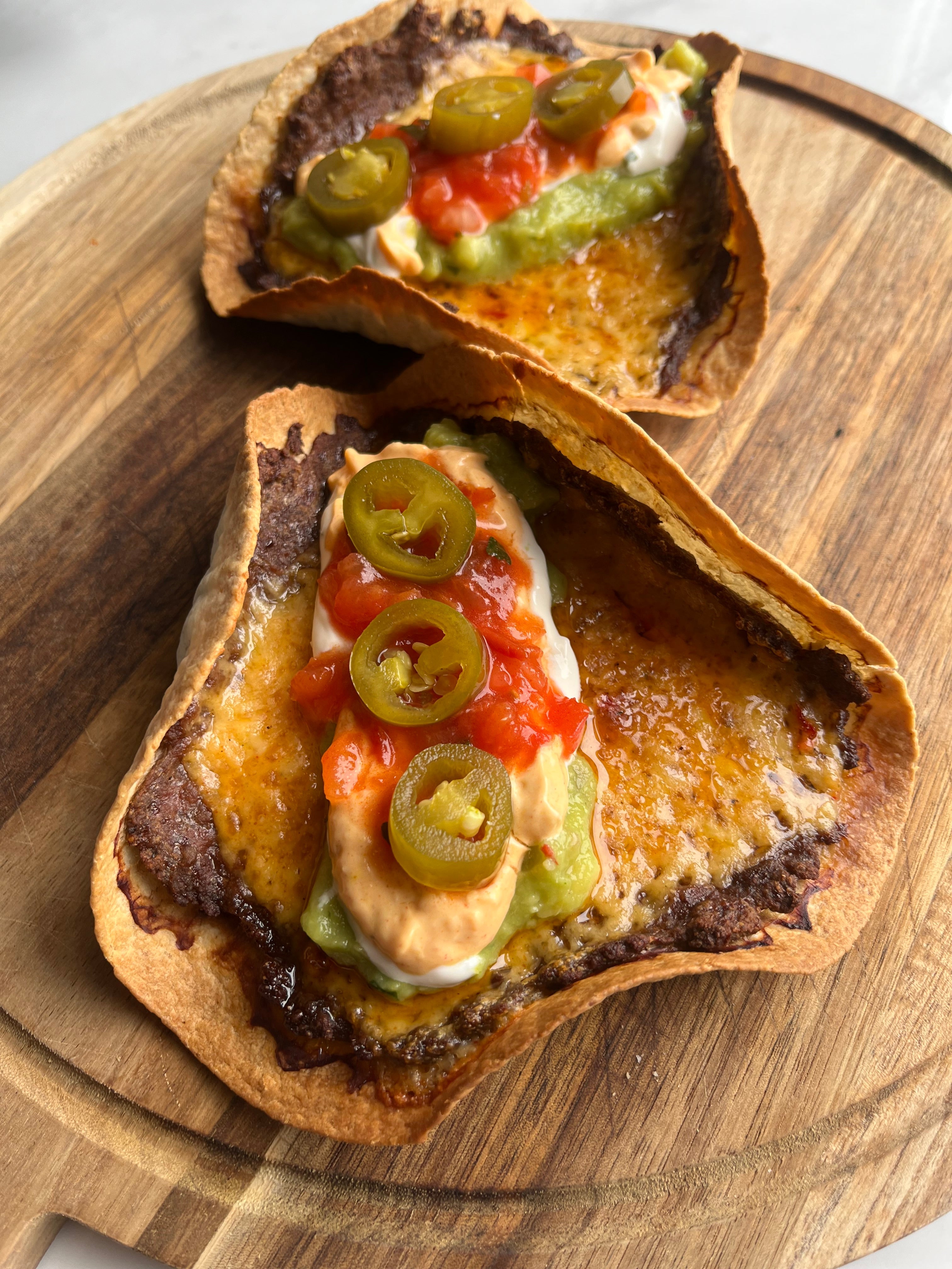 Air fryer mexican burger tacos