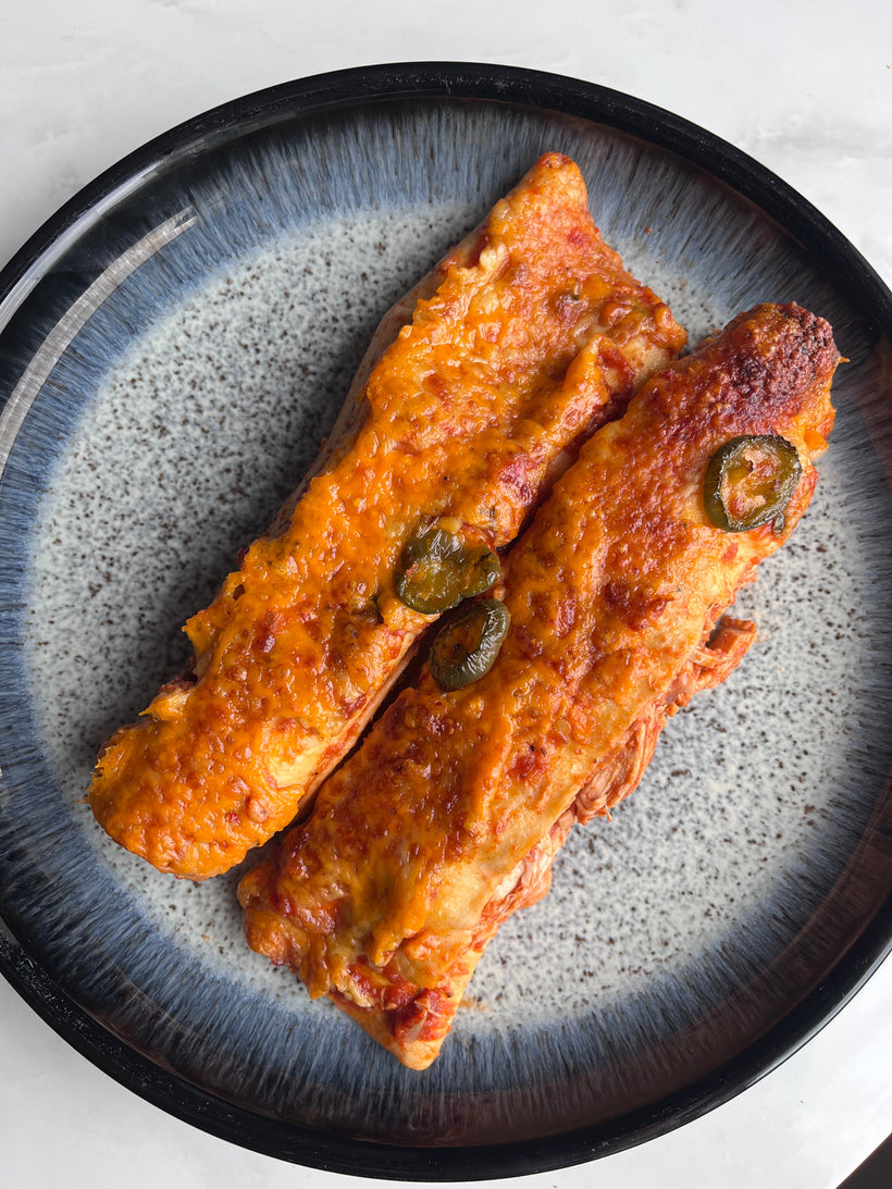 Pulled chicken enchiladas