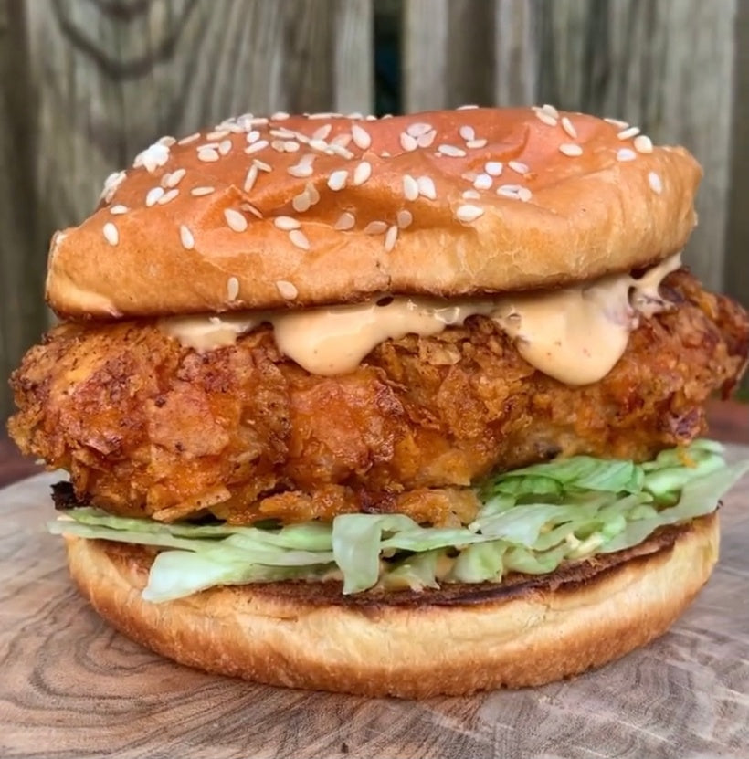Spicy crispy chicken burger