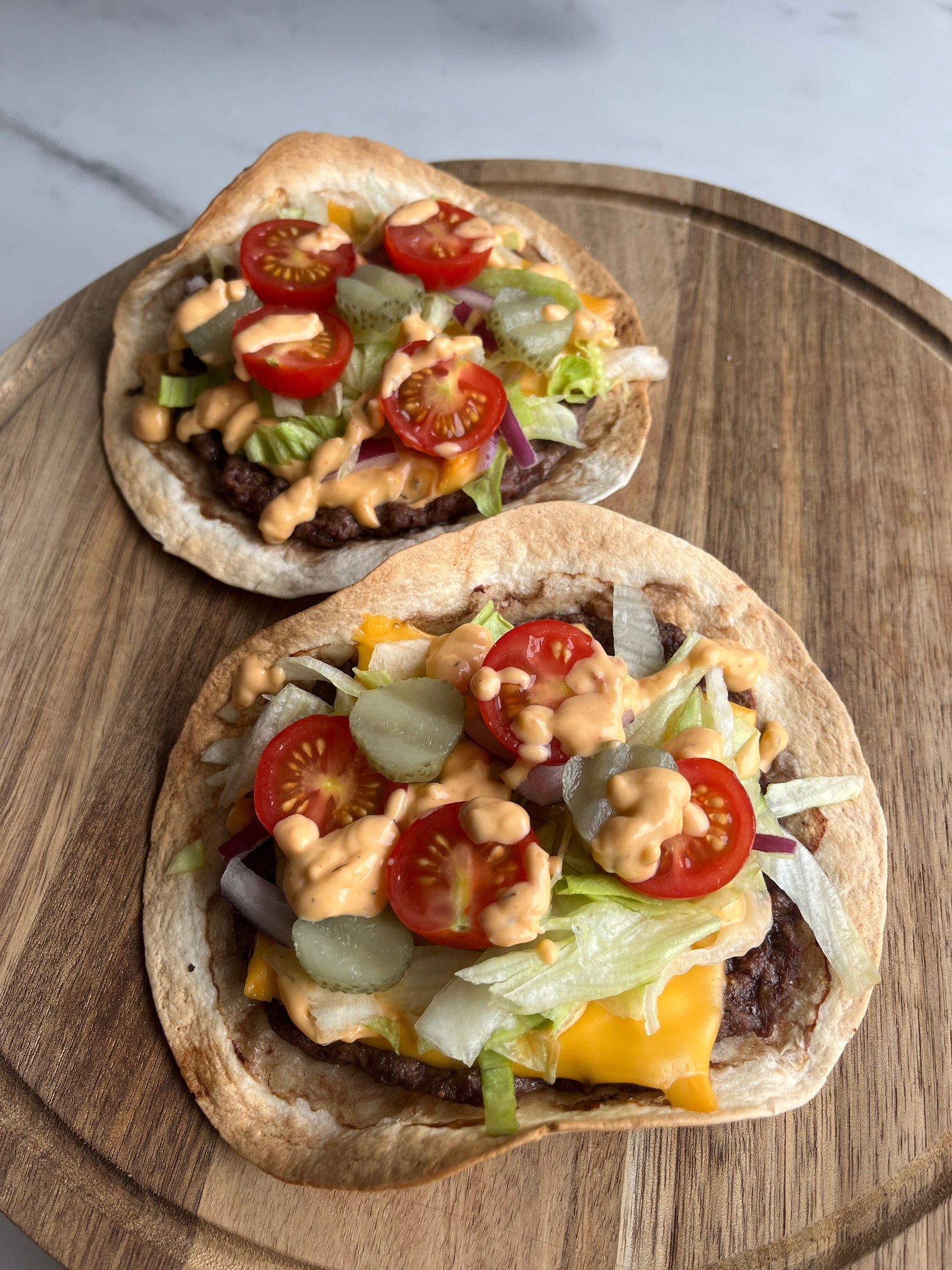Air fryer big mac tacos