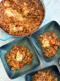 Bolognese risotto bake