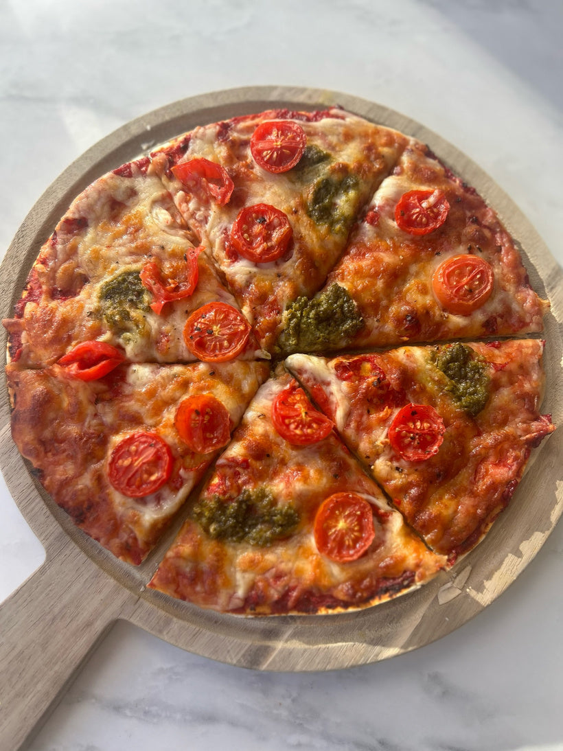 Air fryer pesto pizza