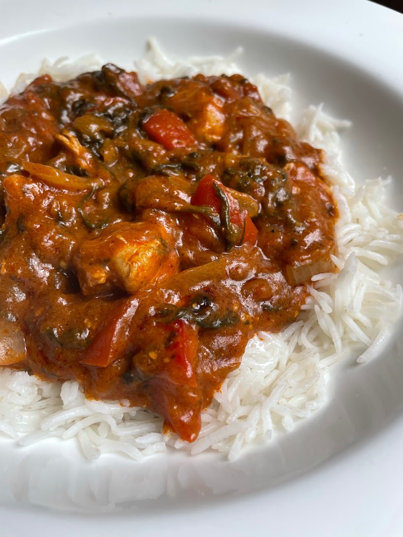 Chicken and spinach curry