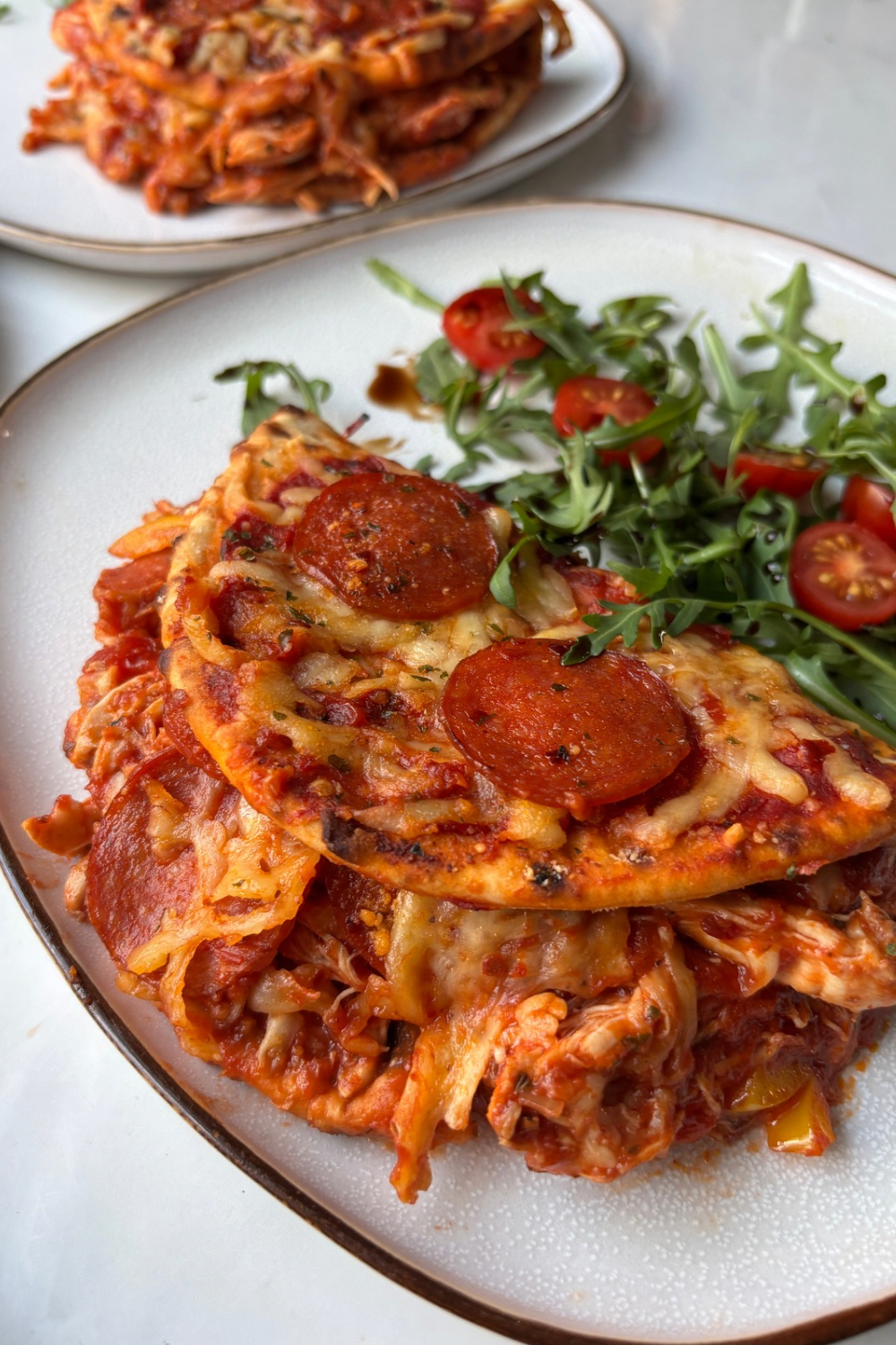 Chicken and pepperoni melts