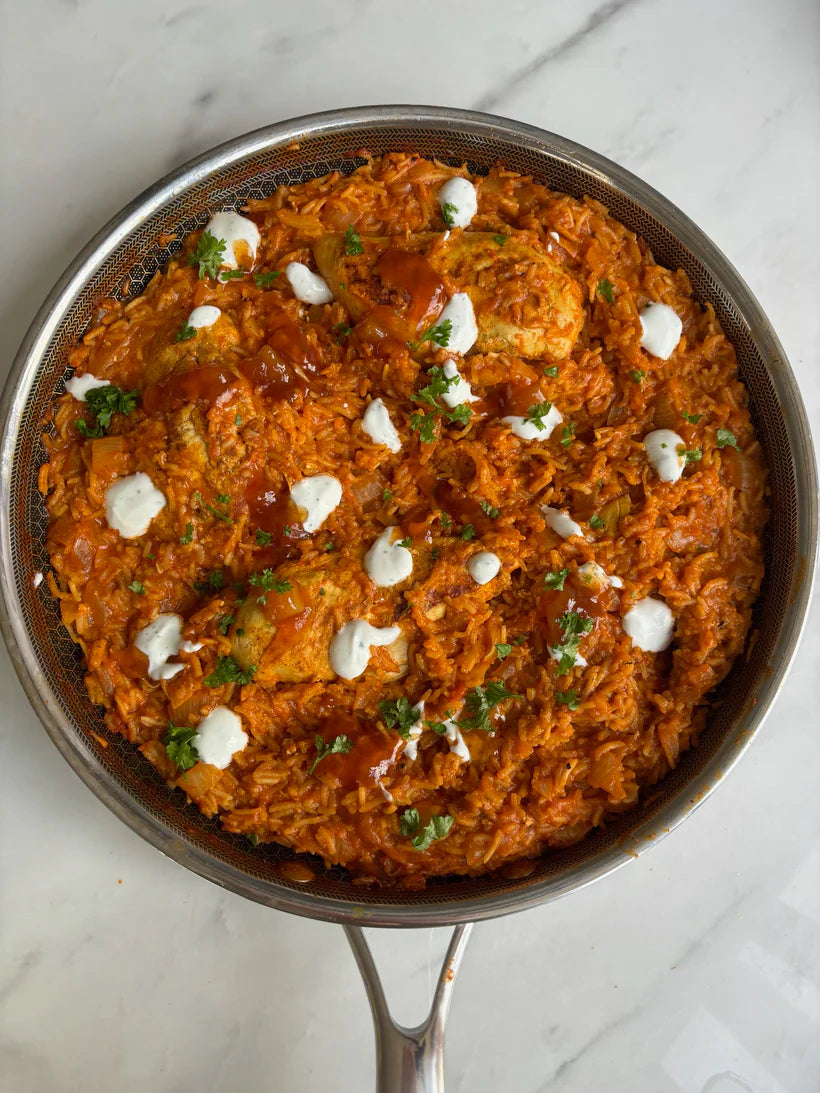 One pot chicken tikka rice bake
