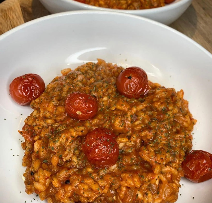 Bacon, tomato & mozzarella risotto