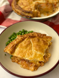 Cheesy bean & sausage pie