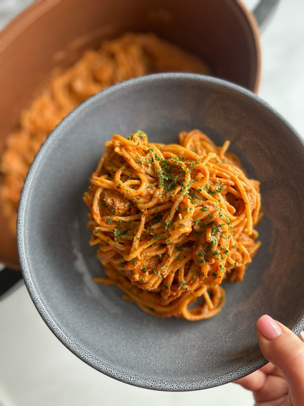 Slow cooker cajun chicken spaghetti