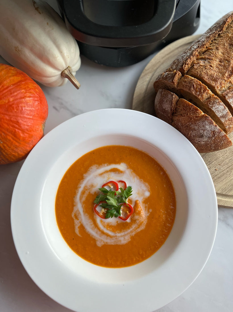 Creamy thai spiced pumpkin soup