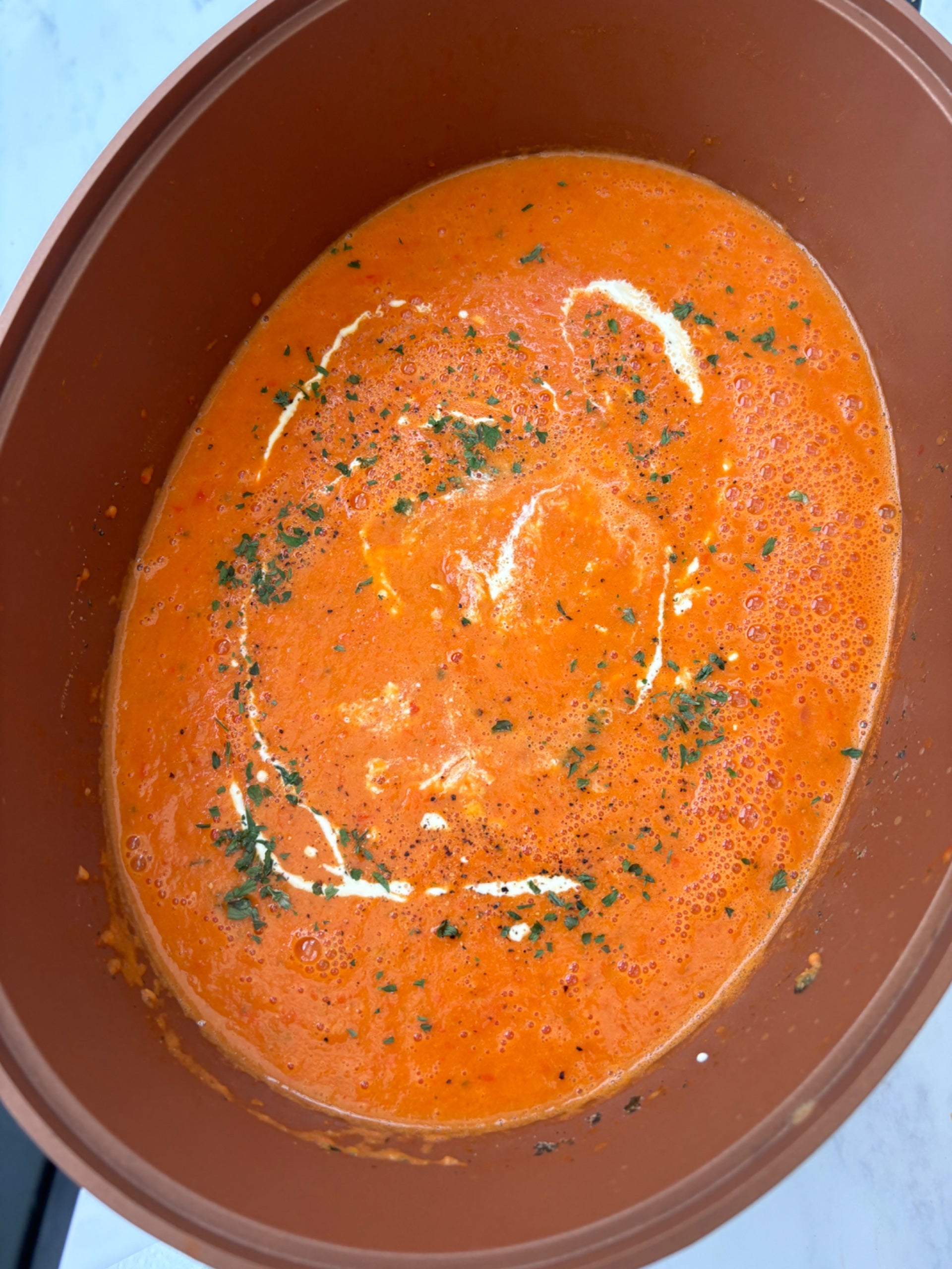 Slow Cooker Boursin Tomato Soup