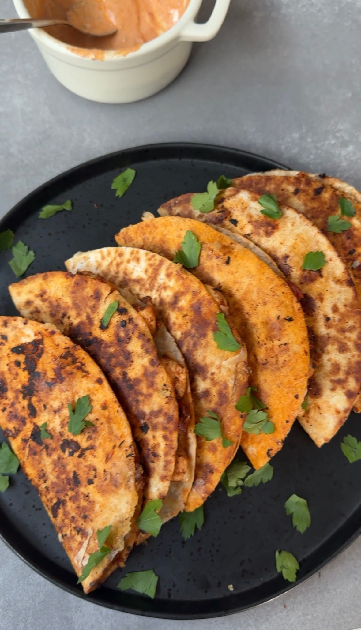 Red Pesto Chicken Tacos