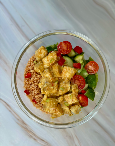 Coronation chicken couscous salad