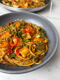 Peanut butter halloumi noodles