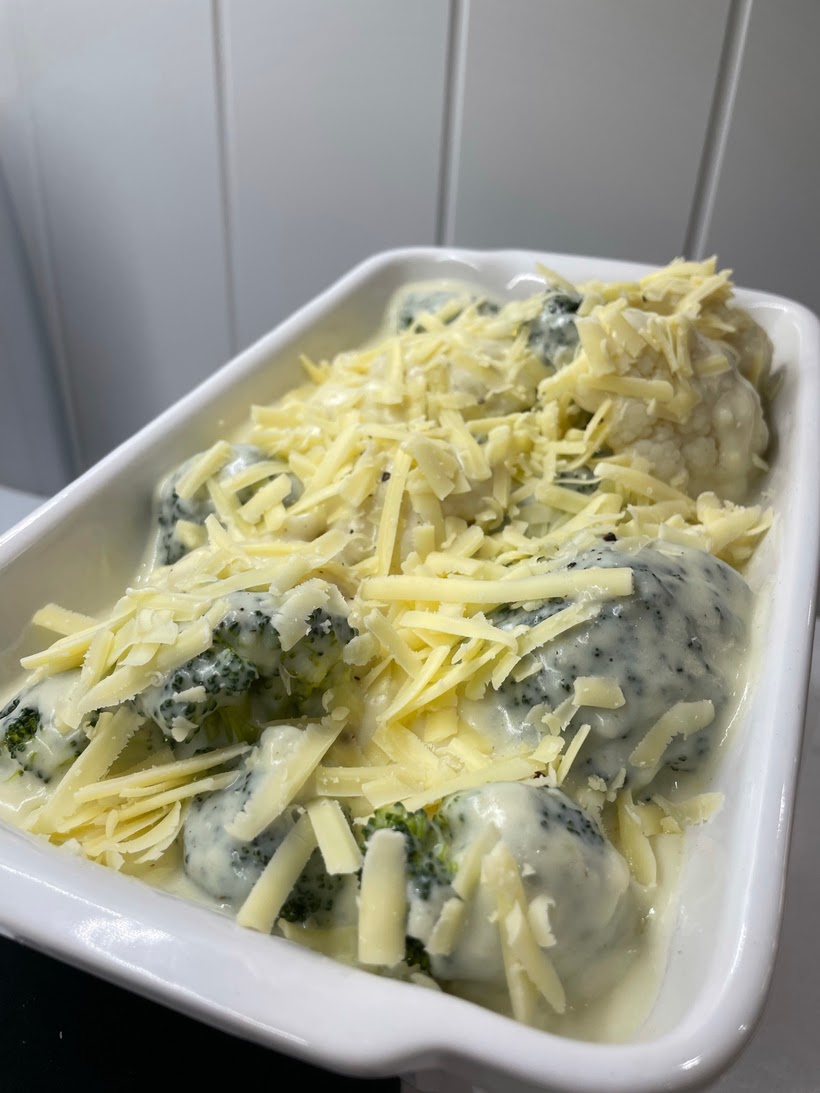Cauliflower and broccoli cheese
