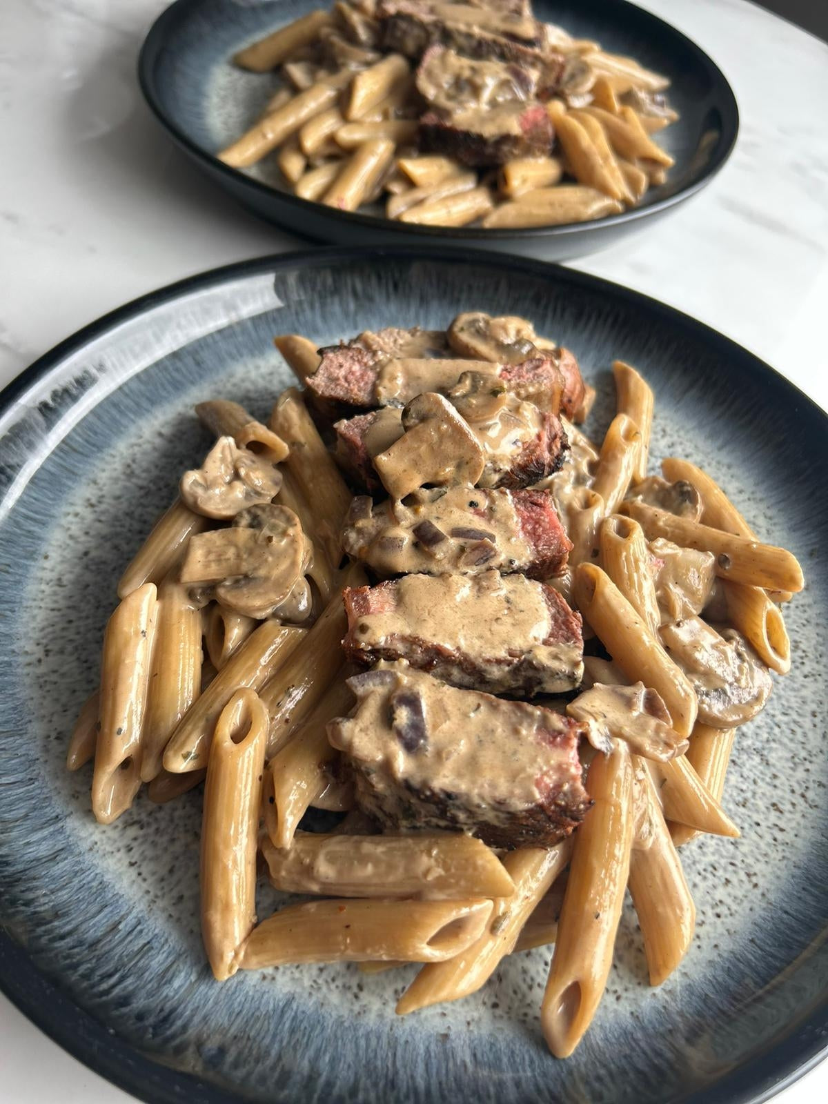 Creamy steak pasta