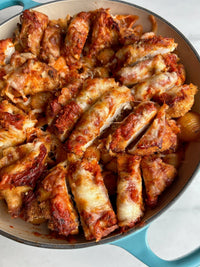 Chicken parmigiana pasta bake