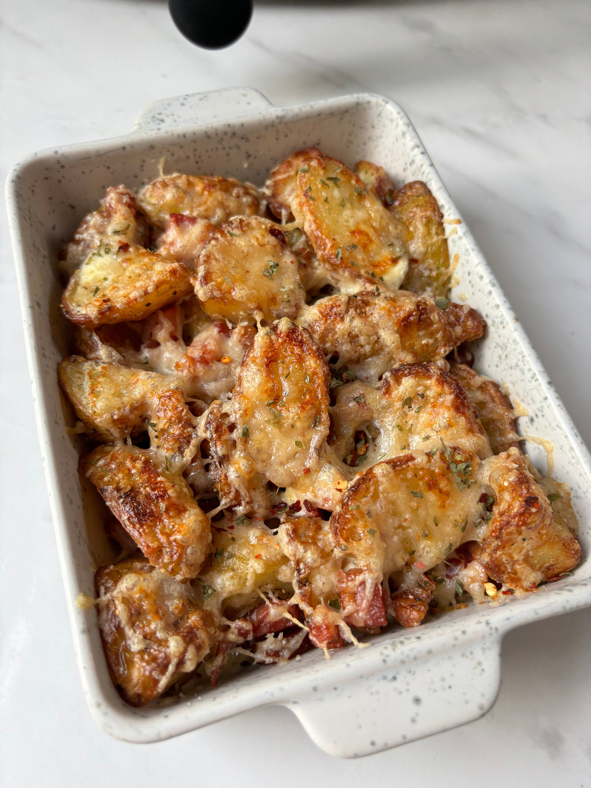 Air fryer creamy bacon potatoes