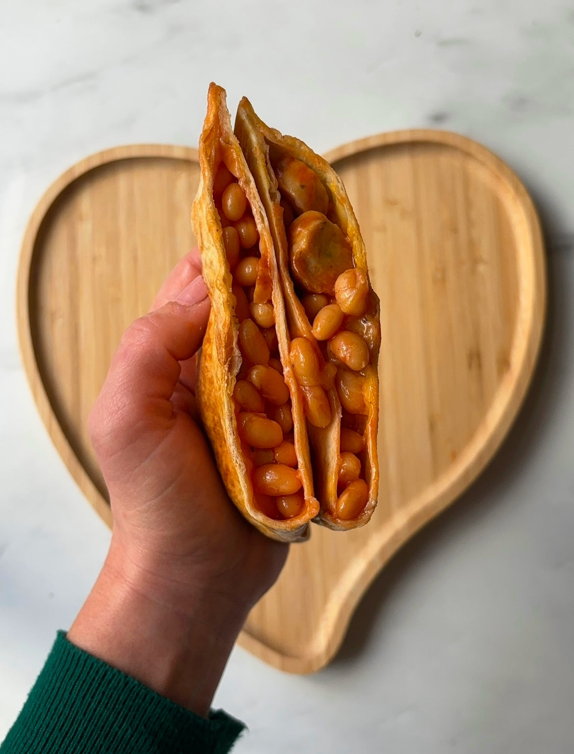 Sausage, bean & cheese pasty