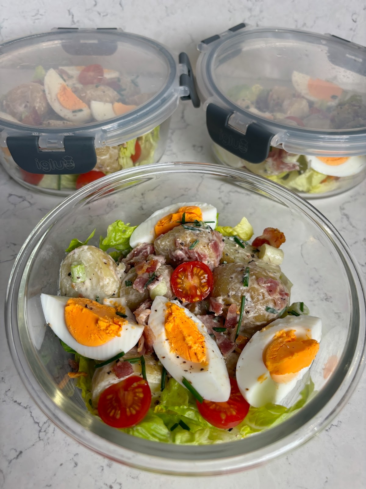 Egg & potato salad bowls