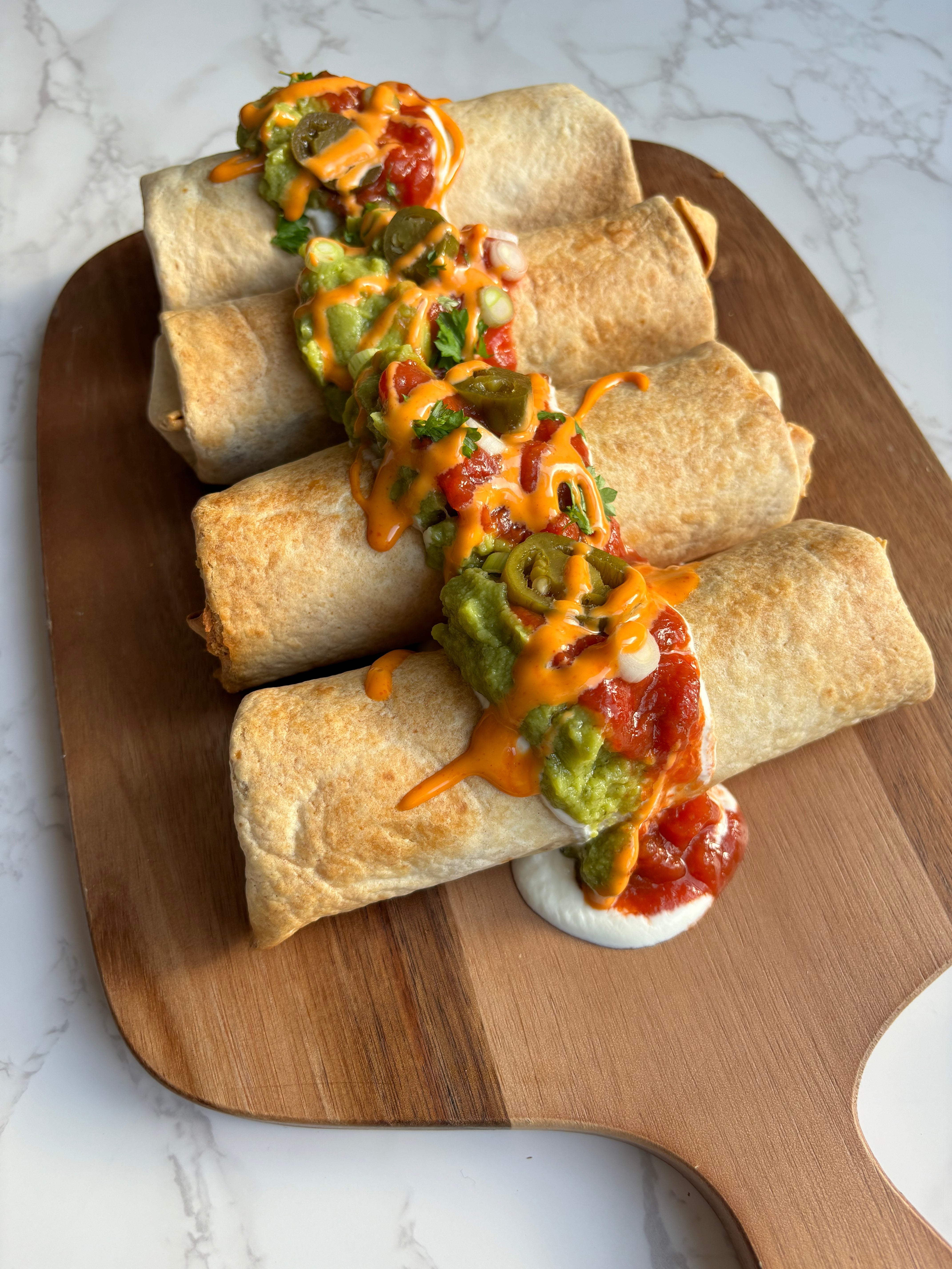 Air fryer chilli chimichangas