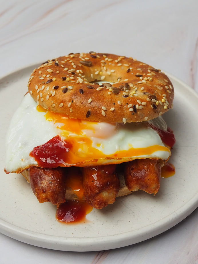 Sausage and egg bagel