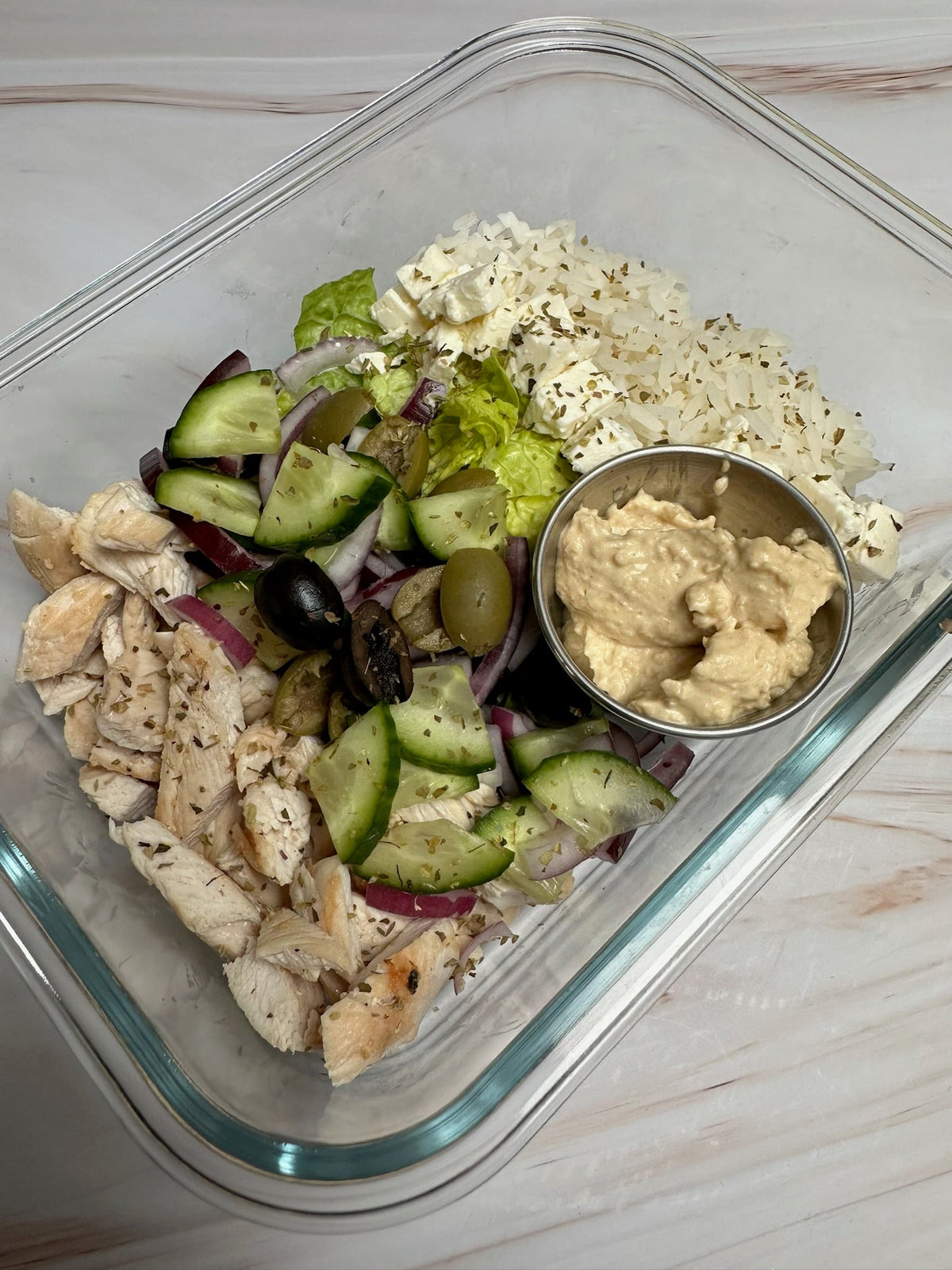 Greek chicken rice bowl