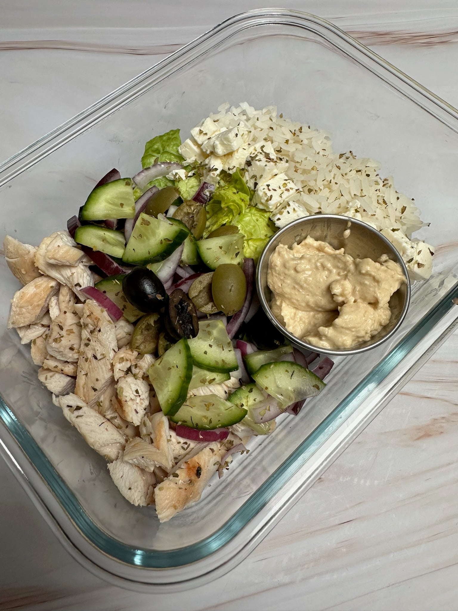 Greek chicken rice bowl