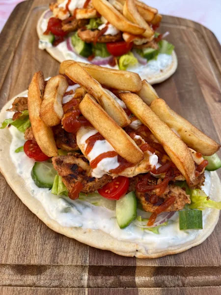 Loaded chicken gyros