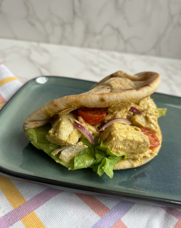 Coronation chicken flatbreads