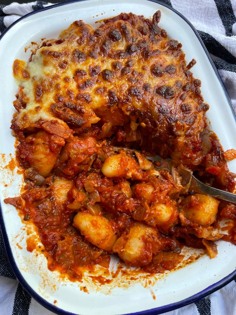 Chorizo gnocchi bake