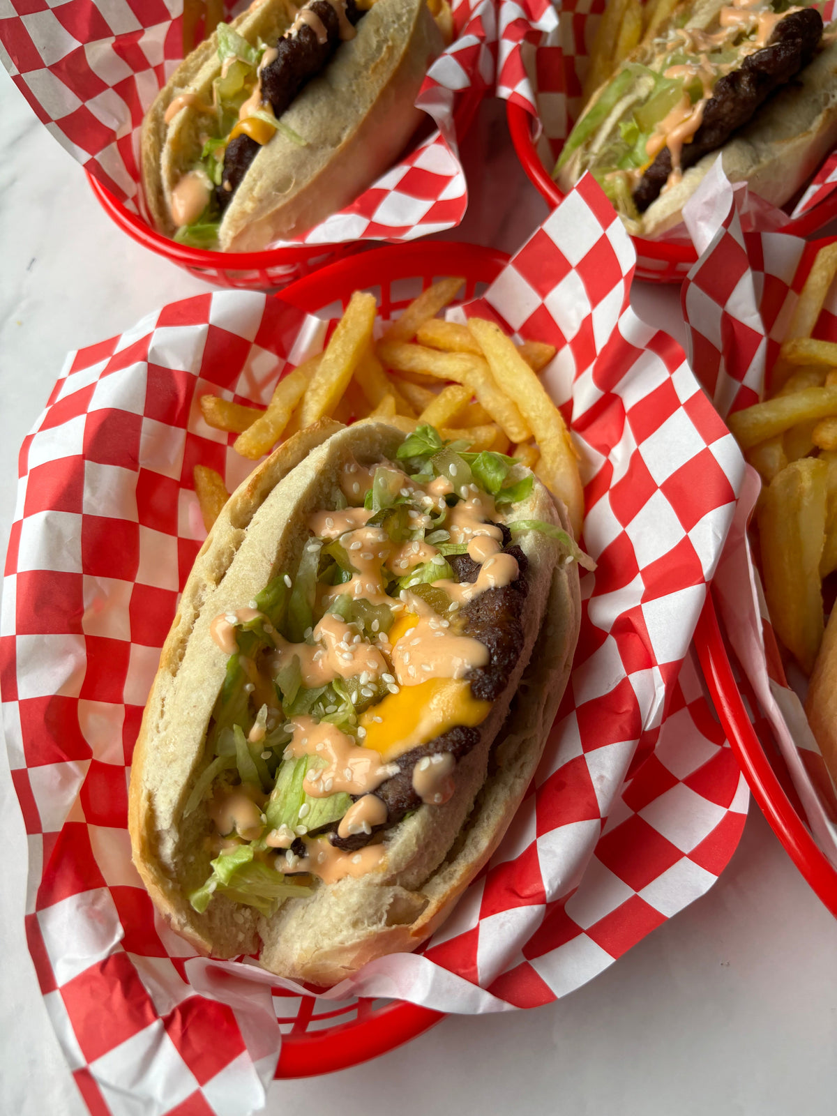 Air fryer big mac baguettes