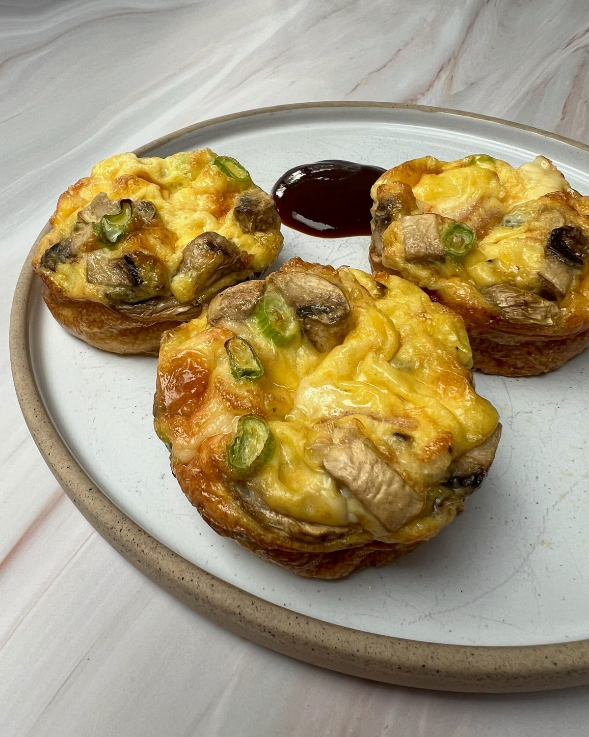 Ham and mushroom egg muffins