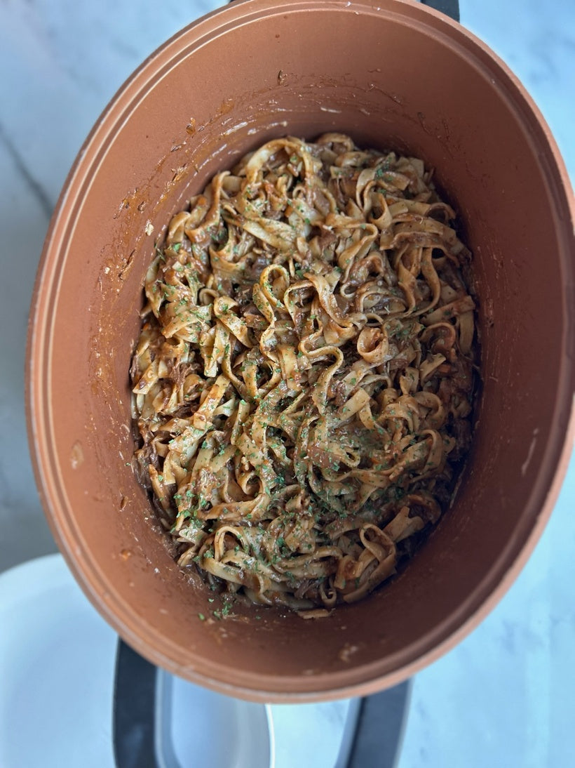 Slow cooker tagliatelle ragu