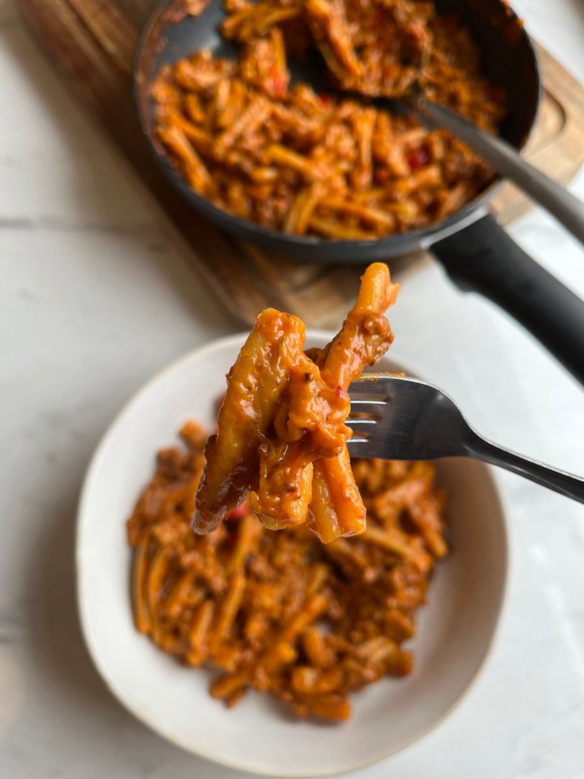One pan chilli cheeseburger pasta