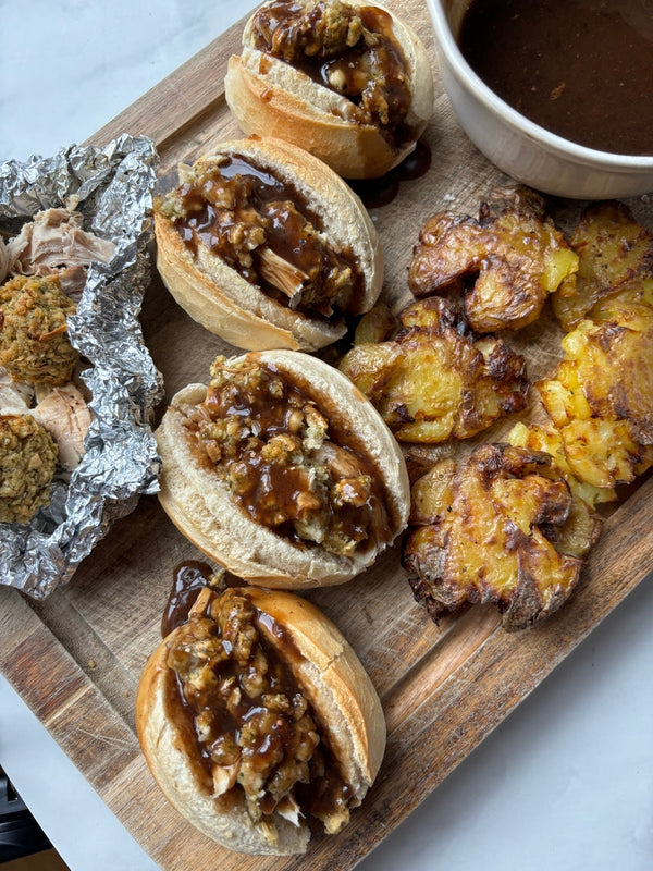 Roast chicken & stuffing baguettes