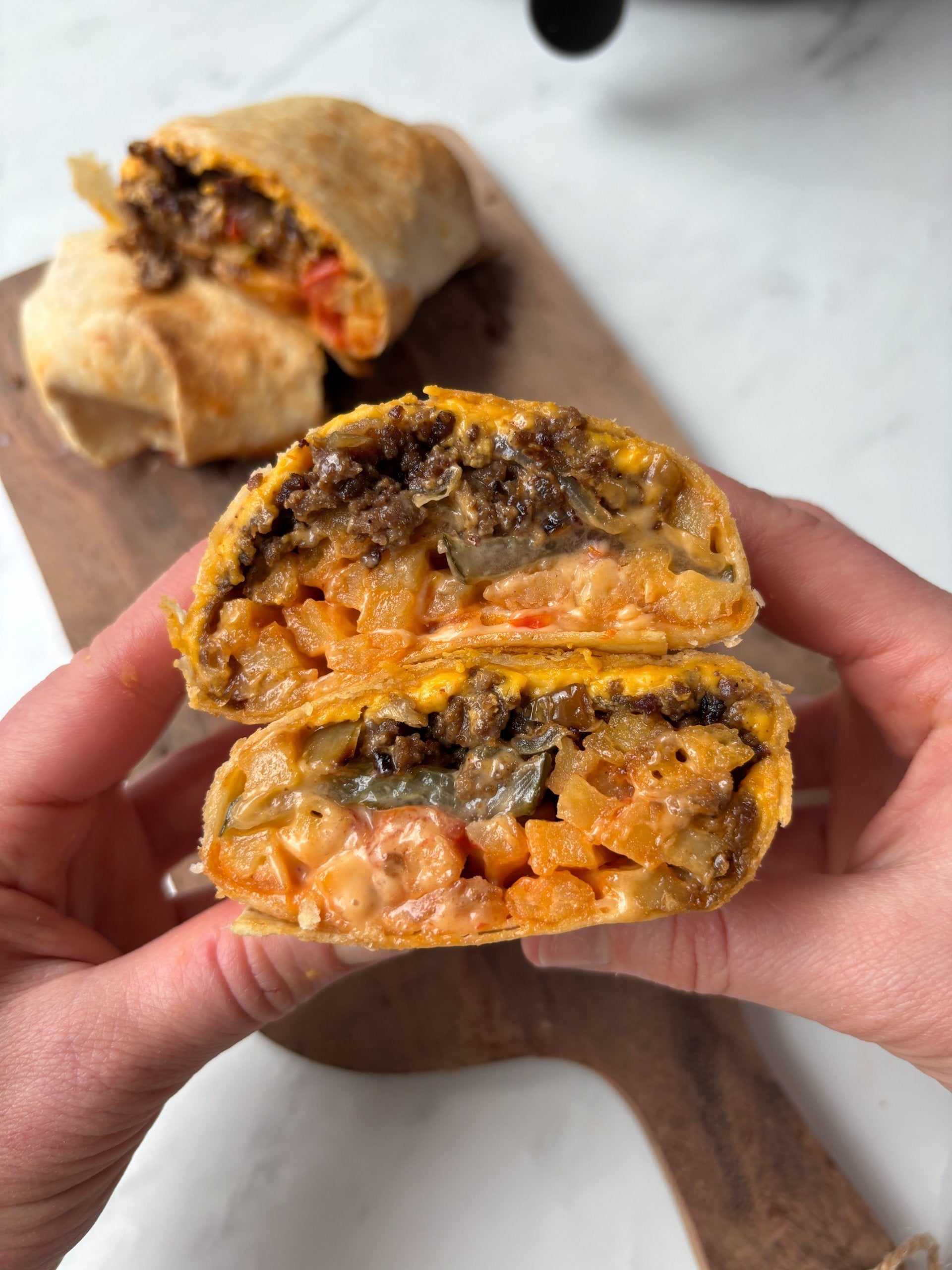 Air Fryer Burger & Fries Wrap