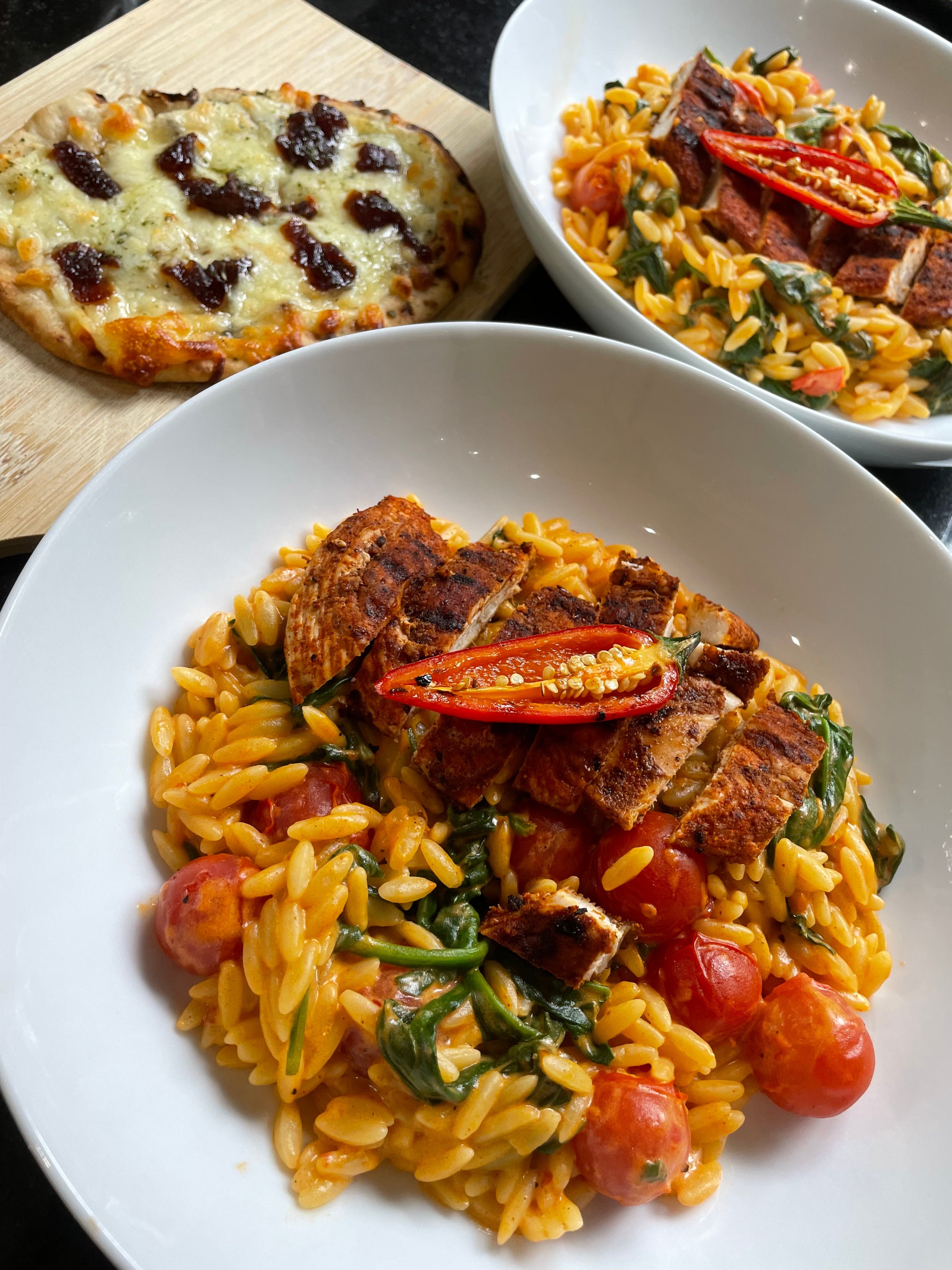 Orzo pollo picante