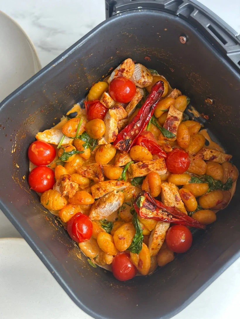 Air fryer gnocchi pollo picante