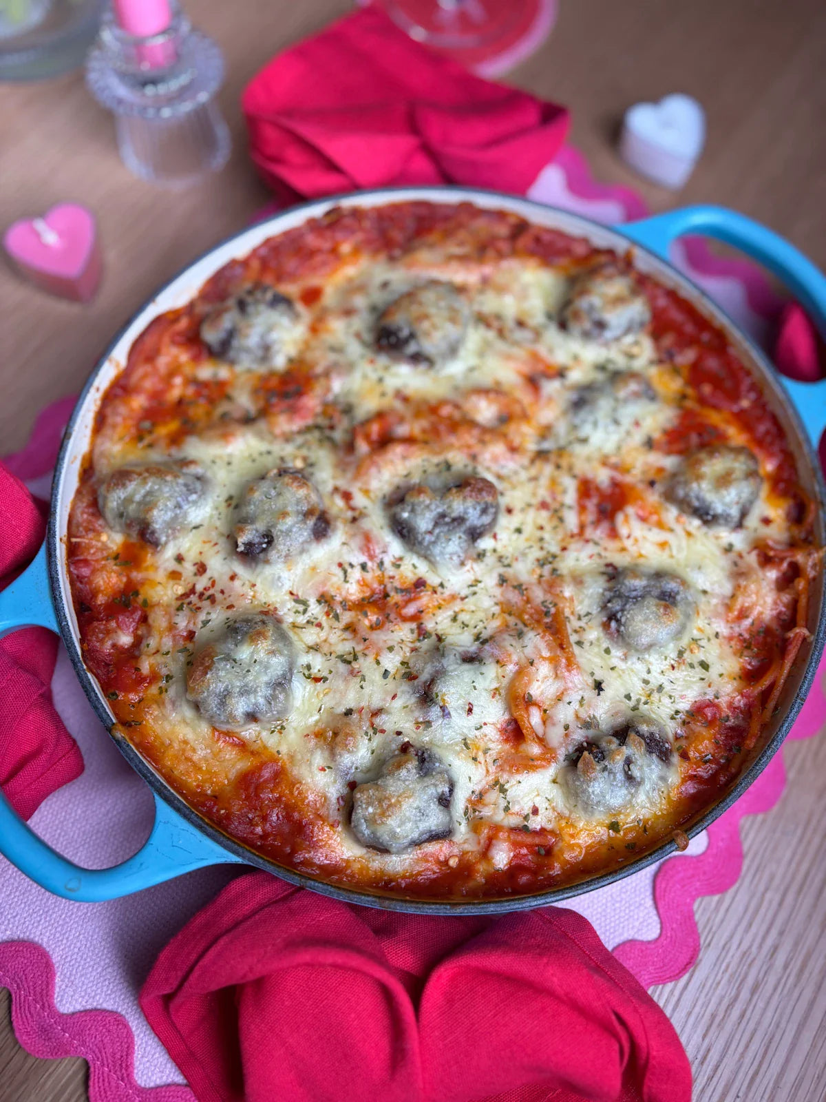 Meatball pasta bake
