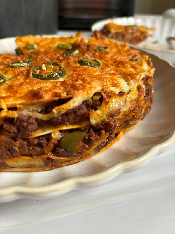 Air fryer enchilada pie